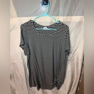 Grey and White Striped Shirt